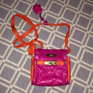 mini pink and orange bag